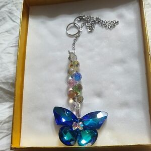Suncatcher Crystal Butterfly Comes In Blue Green Blue And Yellow